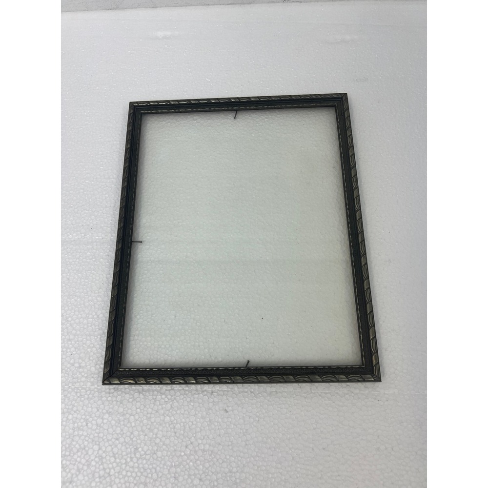 Silver Wood Picture Frame 8x10 Vintage Scalloped Edge 1940s Art Deco antique old